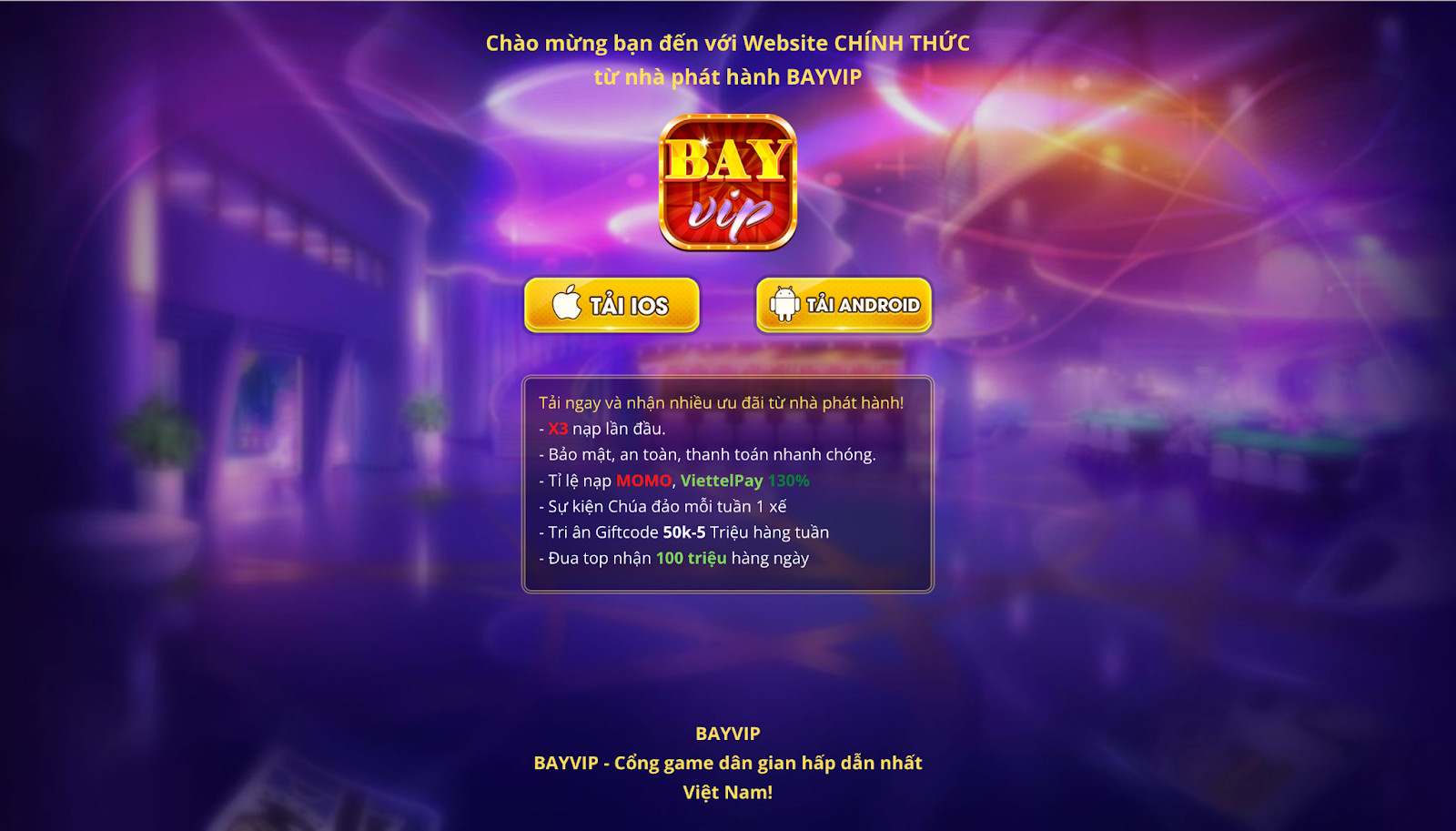 BayVip phát hành app trên 2 nền tảng hệ điều hành cho người chơi trải nghiệm 
